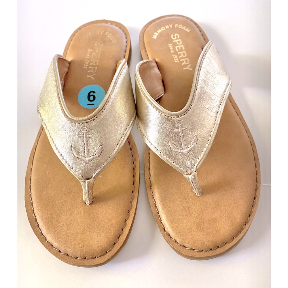 Sperry Gold Anchor Sandals with Memory Foam
